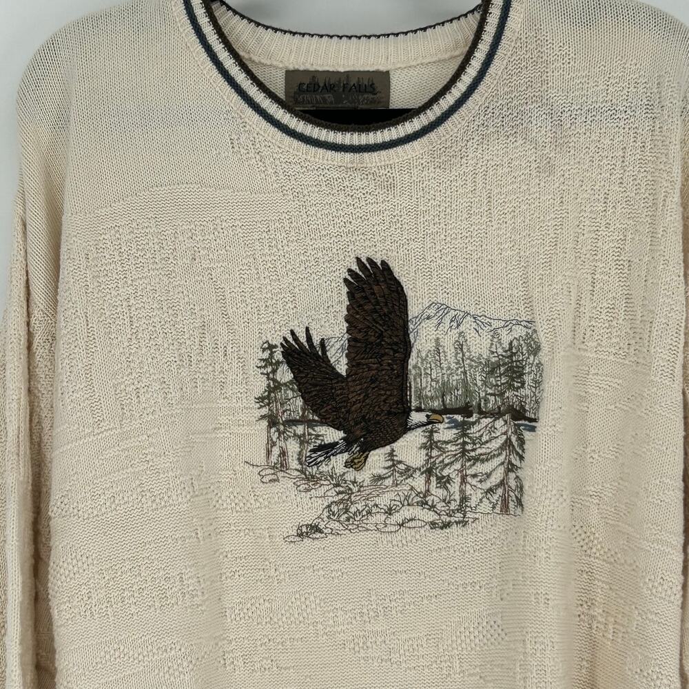 Cedar Falls Vintage Soaring Eagle Knitted Sweater Sz Medium